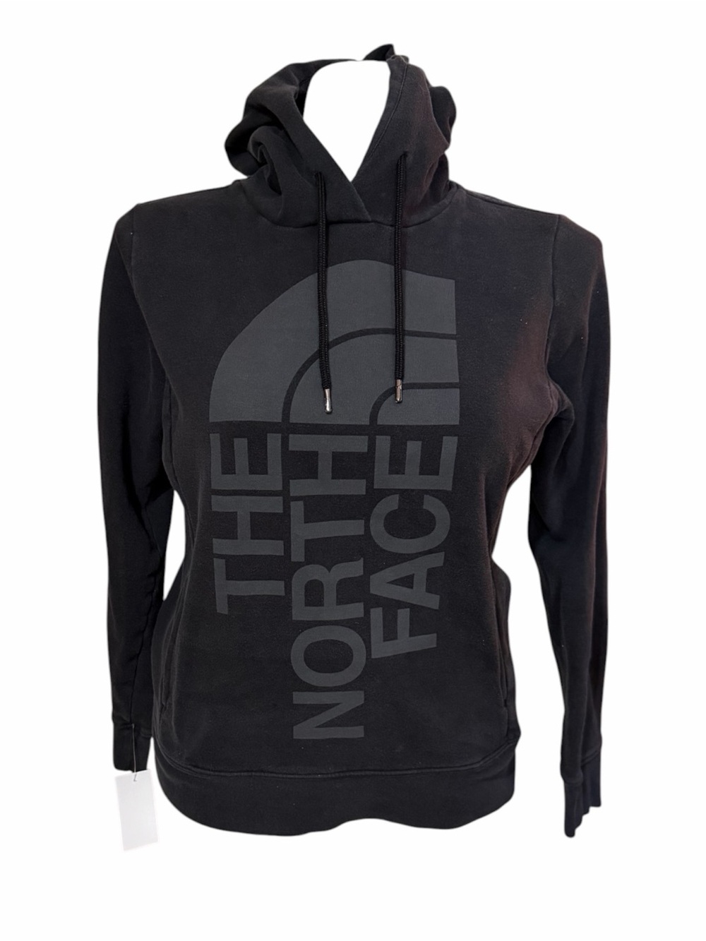 The North Face Black Pullover Hoodie with Vertical Logo - Picture 1 of 4